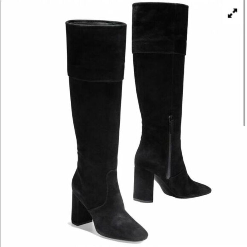 New cole haan knee high boot black suede size 9